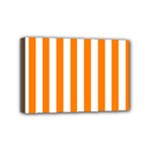 Vertical Stripes - White and Orange Mini Canvas 6  x 4  (Stretched)