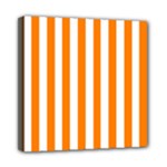 Vertical Stripes - White and Orange Mini Canvas 8  x 8  (Stretched)