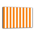 Vertical Stripes - White and Orange Canvas 18  x 12  (Stretched)