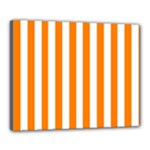 Vertical Stripes - White and Orange Canvas 20  x 16  (Stretched)