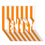 Vertical Stripes - White and Orange BOY 3D Greeting Card (7x5)