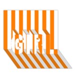 Vertical Stripes - White and Orange GIRL 3D Greeting Card (7x5)