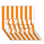 Vertical Stripes - White and Orange YOU ARE INVITED 3D Greeting Card (7x5)