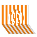Vertical Stripes - White and Orange Peace Sign 3D Greeting Card (7x5)