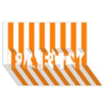 Vertical Stripes - White and Orange PARTY 3D Greeting Card (8x4)
