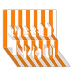 Vertical Stripes - White and Orange Miss You 3D Greeting Card (7x5)