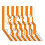 Vertical Stripes - White and Orange Get Well 3D Greeting Card (7x5)