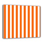 Vertical Stripes - White and Safety Orange Canvas 24  x 20  (Stretched)