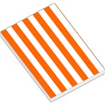Vertical Stripes - White and Safety Orange Large Memo Pads