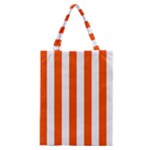 Vertical Stripes - White and Tangelo Orange Classic Tote Bag