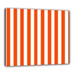 Vertical Stripes - White and Tangelo Orange Canvas 24  x 20  (Stretched)