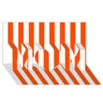Vertical Stripes - White and Tangelo Orange MOM 3D Greeting Card (8x4)