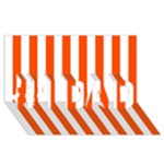 Vertical Stripes - White and Tangelo Orange #1 DAD 3D Greeting Card (8x4)
