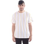 Vertical Stripes - White and Cornsilk Yellow Men s Sport Mesh Tee