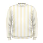 Vertical Stripes - White and Cornsilk Yellow Men s Sweatshirt