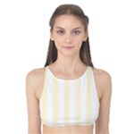 Vertical Stripes - White and Cornsilk Yellow Tank Bikini Top