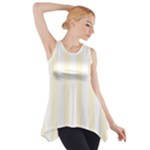 Vertical Stripes - White and Cornsilk Yellow Side Drop Tank Tunic