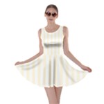 Vertical Stripes - White and Cornsilk Yellow Skater Dress