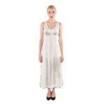 Vertical Stripes - White and Cornsilk Yellow Full Print Maxi Dress