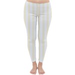 Vertical Stripes - White and Cornsilk Yellow Winter Leggings