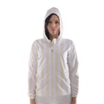 Vertical Stripes - White and Cornsilk Yellow Hooded Wind Breaker (Women)