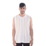 Vertical Stripes - White and Cornsilk Yellow Men s Basketball Tank Top