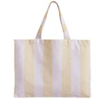 Vertical Stripes - White and Cornsilk Yellow Zipper Mini Tote Bag