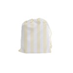 Vertical Stripes - White and Cornsilk Yellow Drawstring Pouch (S)