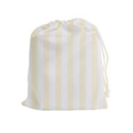 Vertical Stripes - White and Cornsilk Yellow Drawstring Pouch (XL)