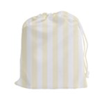 Vertical Stripes - White and Cornsilk Yellow Drawstring Pouch (XXl)