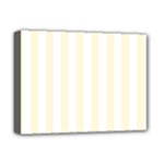 Vertical Stripes - White and Cornsilk Yellow Deluxe Canvas 16  x 12  (Stretched)