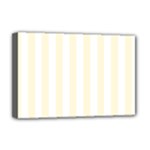 Vertical Stripes - White and Cornsilk Yellow Deluxe Canvas 18  x 12  (Stretched)