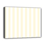 Vertical Stripes - White and Cornsilk Yellow Deluxe Canvas 20  x 16  (Stretched)