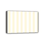 Vertical Stripes - White and Cornsilk Yellow Mini Canvas 6  x 4  (Stretched)