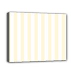 Vertical Stripes - White and Cornsilk Yellow Canvas 10  x 8  (Stretched)