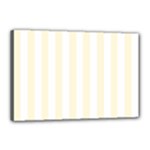 Vertical Stripes - White and Cornsilk Yellow Canvas 18  x 12  (Stretched)