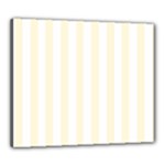 Vertical Stripes - White and Cornsilk Yellow Canvas 24  x 20  (Stretched)