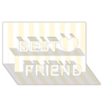 Vertical Stripes - White and Cornsilk Yellow Best Friends 3D Greeting Card (8x4)
