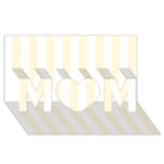 Vertical Stripes - White and Cornsilk Yellow MOM 3D Greeting Card (8x4)