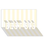 Vertical Stripes - White and Cornsilk Yellow BEST SIS 3D Greeting Card (8x4)