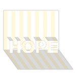 Vertical Stripes - White and Cornsilk Yellow HOPE 3D Greeting Card (7x5)
