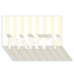 Vertical Stripes - White and Cornsilk Yellow PARTY 3D Greeting Card (8x4)