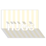 Vertical Stripes - White and Cornsilk Yellow HUGS 3D Greeting Card (8x4)