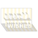 Vertical Stripes - White and Cornsilk Yellow Best Wish 3D Greeting Card (8x4)
