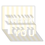 Vertical Stripes - White and Cornsilk Yellow THANK YOU 3D Greeting Card (7x5)
