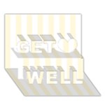 Vertical Stripes - White and Cornsilk Yellow Get Well 3D Greeting Card (7x5)