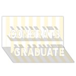 Vertical Stripes - White and Cornsilk Yellow Congrats Graduate 3D Greeting Card (8x4)