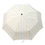 Vertical Stripes - White and Cornsilk Yellow Folding Umbrella
