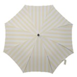Vertical Stripes - White and Cornsilk Yellow Hook Handle Umbrella (Large)