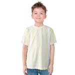 Vertical Stripes - White and Cream Yellow Kid s Cotton Tee